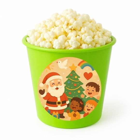 Balde de Pipoca Personalizado Infantil Feliz Natal