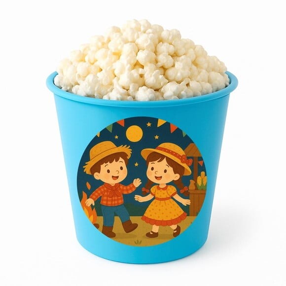 Balde de Pipoca Personalizado Infantil Festa Junina