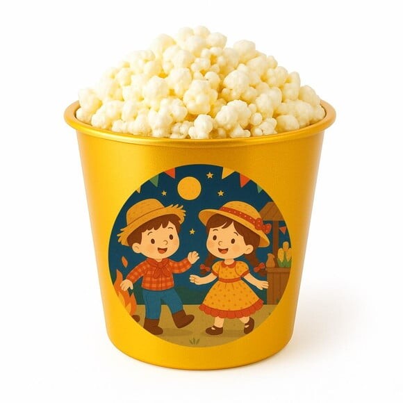 Balde de Pipoca Personalizado Infantil Festa Junina