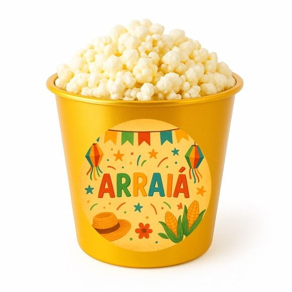 Balde de Pipoca Personalizado Infantil Festa Junina Arraiá