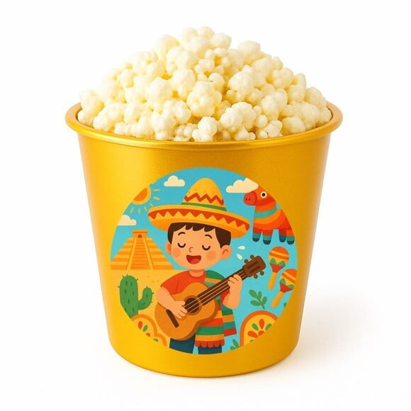 Balde de Pipoca Personalizado Infantil Festa Mexicana