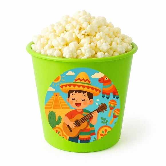 Balde de Pipoca Personalizado Infantil Festa Mexicana