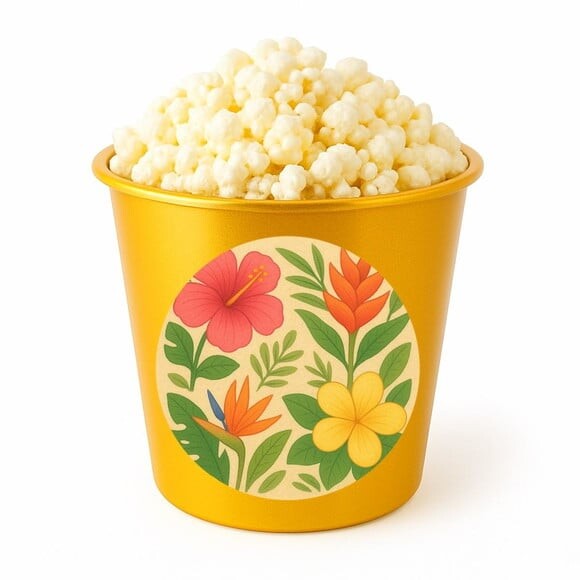 Balde de Pipoca Personalizado Infantil Flores Tropicais