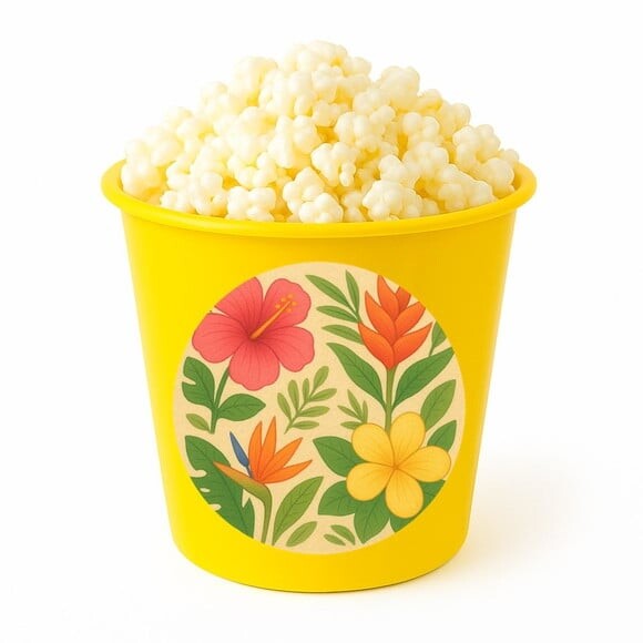 Balde de Pipoca Personalizado Infantil Flores Tropicais