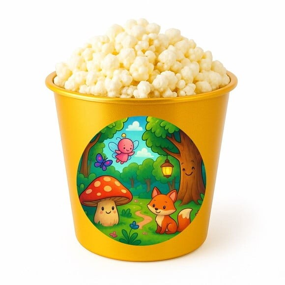Balde de Pipoca Personalizado Infantil Floresta Encantada