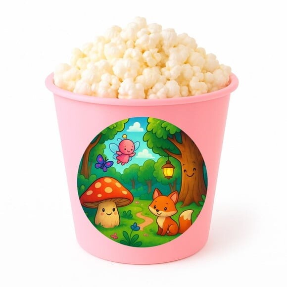 Balde de Pipoca Personalizado Infantil Floresta Encantada