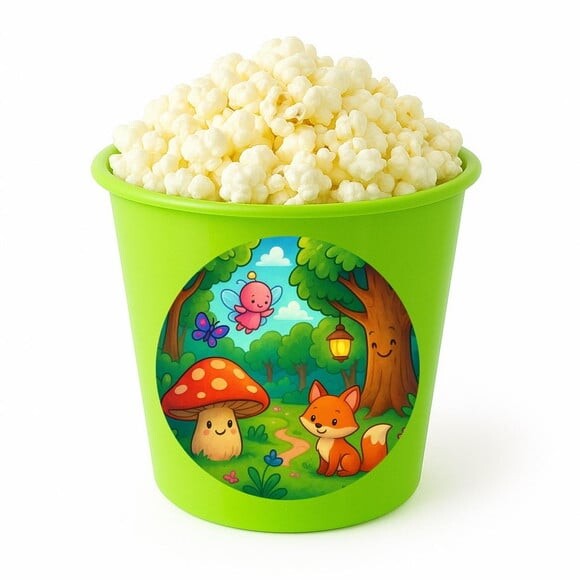 Balde de Pipoca Personalizado Infantil Floresta Encantada