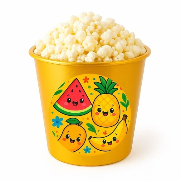 Balde de Pipoca Personalizado Infantil Frutas Tropicais
