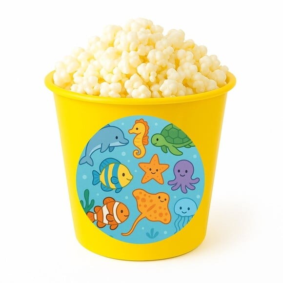 Balde de Pipoca Personalizado Infantil Fundo do Mar