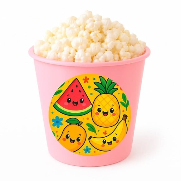 Balde de Pipoca Personalizado Infantil Frutas Tropicais