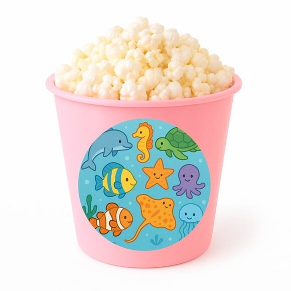 Balde de Pipoca Personalizado Infantil Fundo do Mar