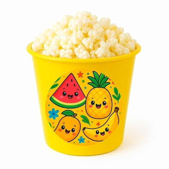 Balde de Pipoca Personalizado Infantil Frutas Tropicais