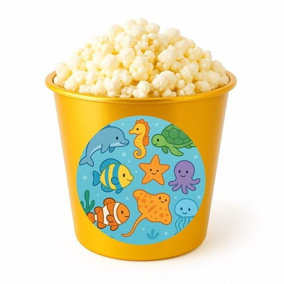 Balde de Pipoca Personalizado Infantil Fundo do Mar