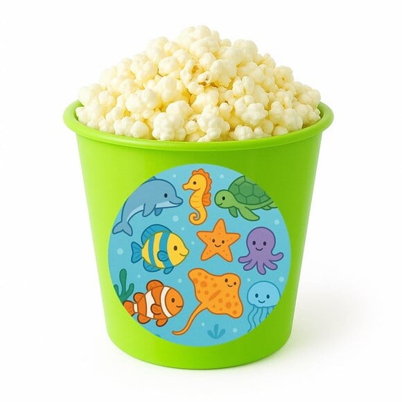 Balde de Pipoca Personalizado Infantil Fundo do Mar