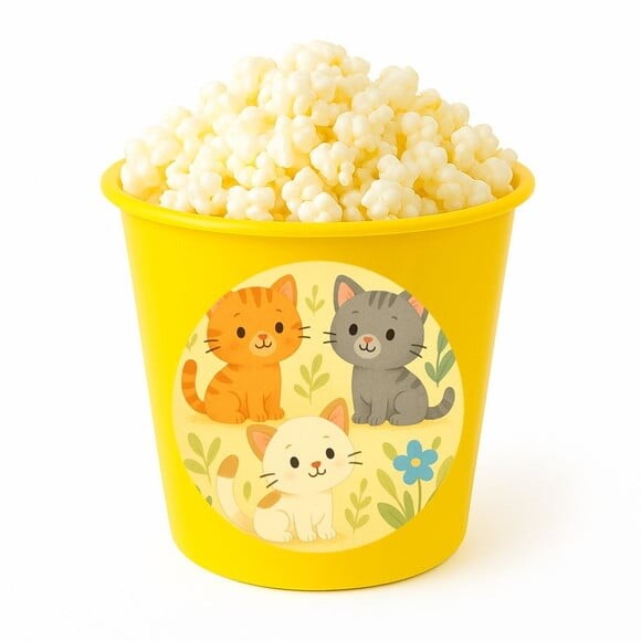 Balde de Pipoca Personalizado Infantil Gatinhos