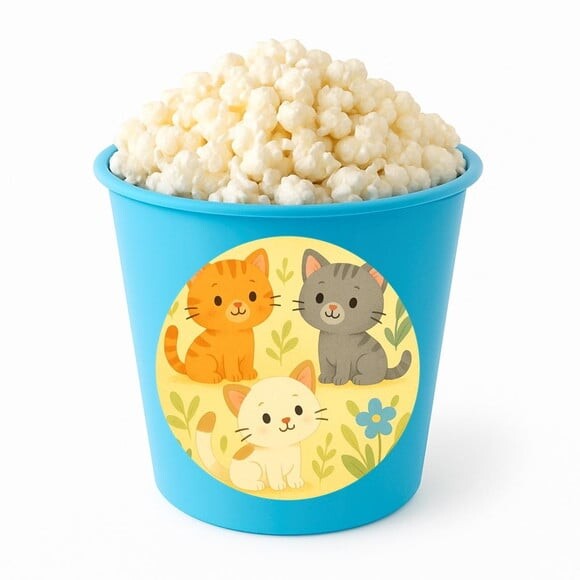 Balde de Pipoca Personalizado Infantil Gatinhos