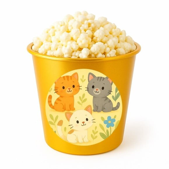 Balde de Pipoca Personalizado Infantil Gatinhos