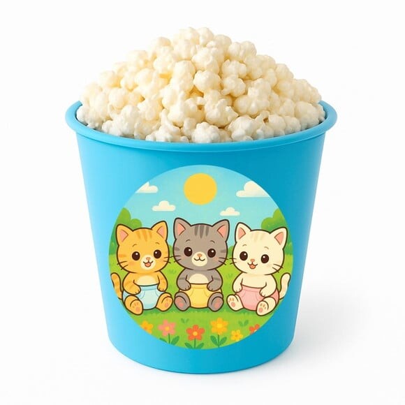 Balde de Pipoca Personalizado Infantil Gatinhos Baby