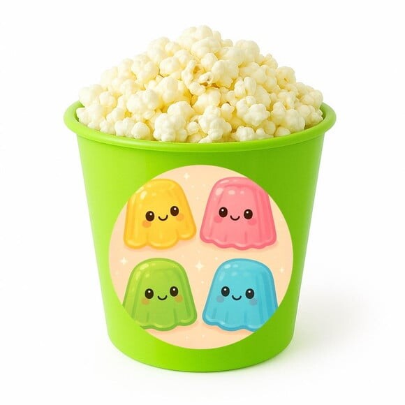 Balde de Pipoca Personalizado Infantil Gelatinas