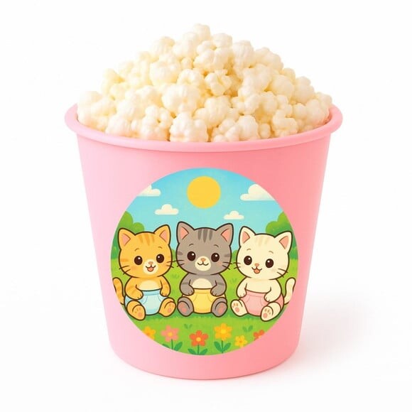 Balde de Pipoca Personalizado Infantil Gatinhos Baby