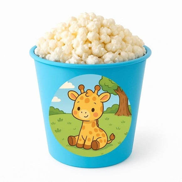 Balde de Pipoca Personalizado Infantil Girafinha Baby