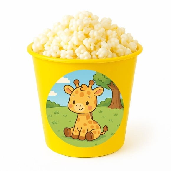Balde de Pipoca Personalizado Infantil Girafinha Baby