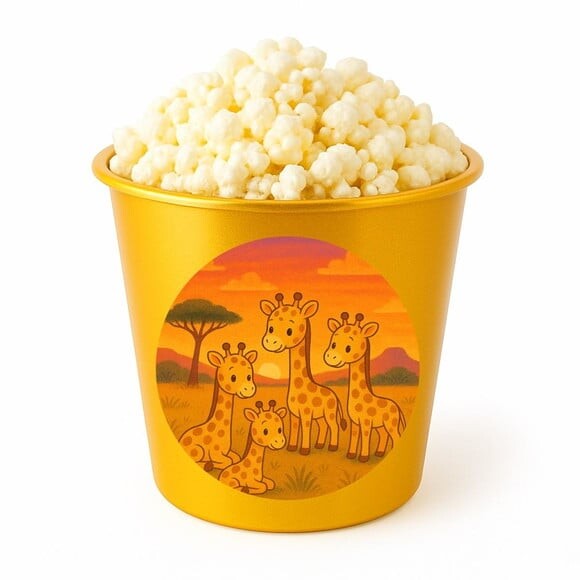 Balde de Pipoca Personalizado Infantil Girafinhas