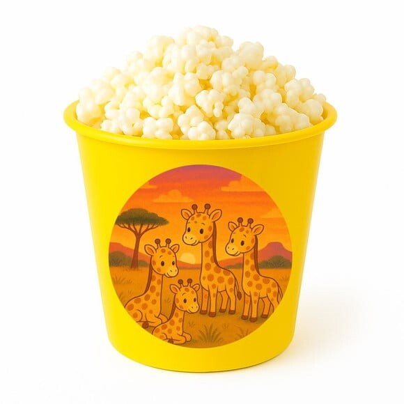 Balde de Pipoca Personalizado Infantil Girafinhas