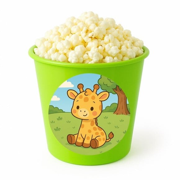 Balde de Pipoca Personalizado Infantil Girafinha Baby