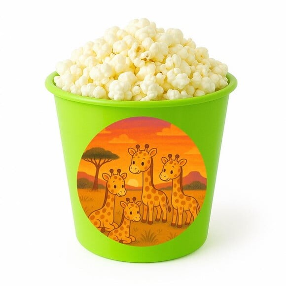 Balde de Pipoca Personalizado Infantil Girafinhas