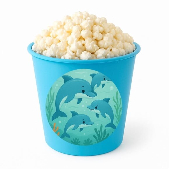 Balde de Pipoca Personalizado Infantil Golfinhos