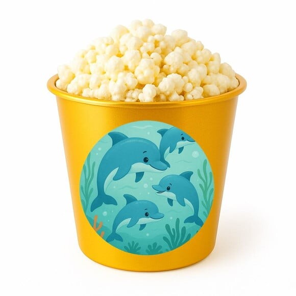 Balde de Pipoca Personalizado Infantil Golfinhos