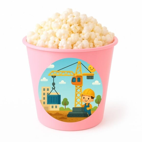 Balde de Pipoca Personalizado Infantil Grua