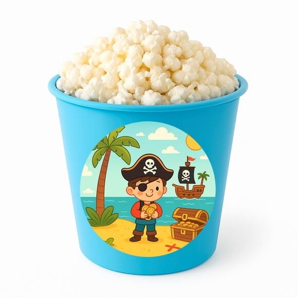 Balde de Pipoca Personalizado Infantil Ilha Pirata