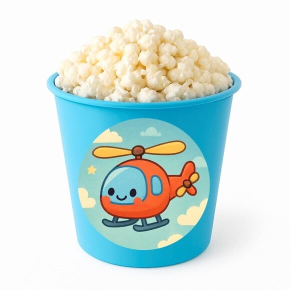 Balde de Pipoca Personalizado Infantil Helicóptero