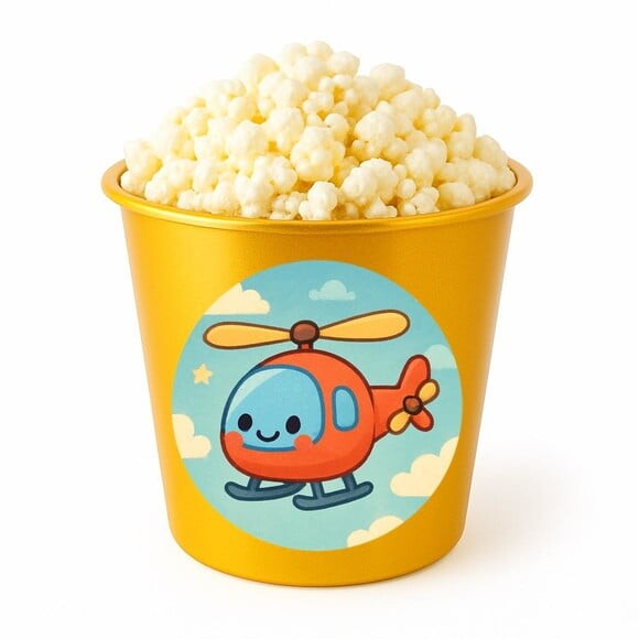 Balde de Pipoca Personalizado Infantil Helicóptero