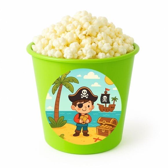 Balde de Pipoca Personalizado Infantil Ilha Pirata
