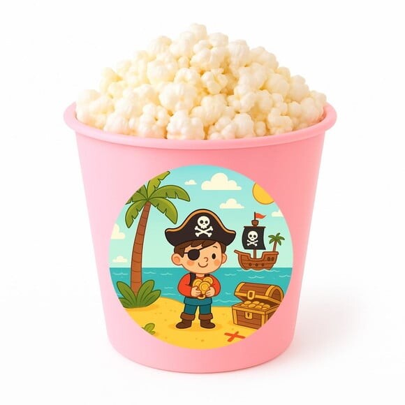 Balde de Pipoca Personalizado Infantil Ilha Pirata