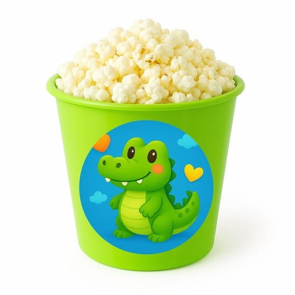 Balde de Pipoca Personalizado Infantil Jacaré Baby