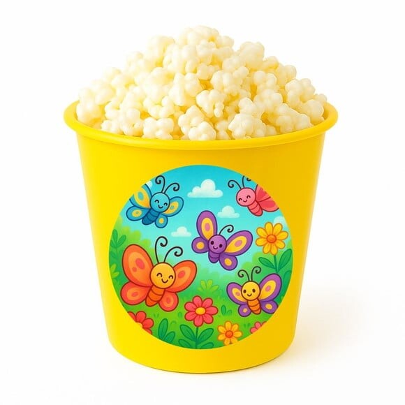 Balde de Pipoca Personalizado Infantil Jardim das Borboletas