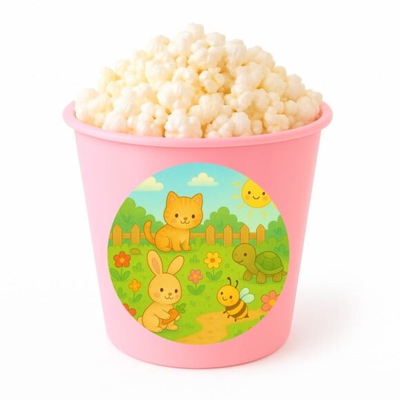 Balde de Pipoca Personalizado Infantil Jardim dos Bichinhos