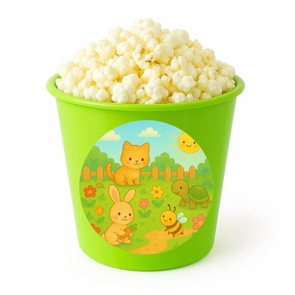 Balde de Pipoca Personalizado Infantil Jardim dos Bichinhos