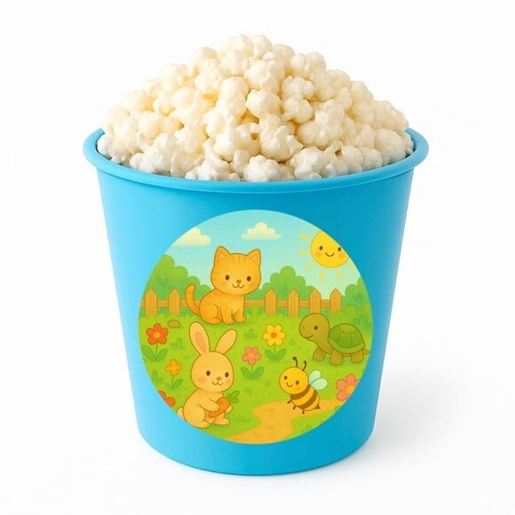 Balde de Pipoca Personalizado Infantil Jardim dos Bichinhos