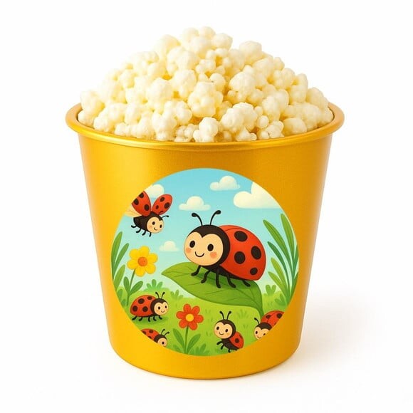 Balde de Pipoca Personalizado Infantil Joaninhas