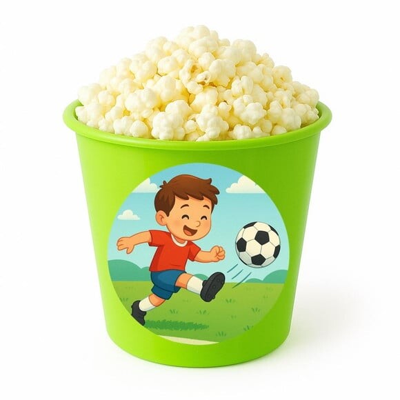 Balde de Pipoca Personalizado Infantil Jogador de Futebol