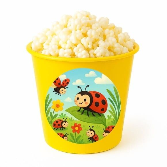 Balde de Pipoca Personalizado Infantil Joaninhas