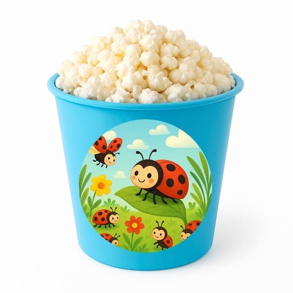 Balde de Pipoca Personalizado Infantil Joaninhas