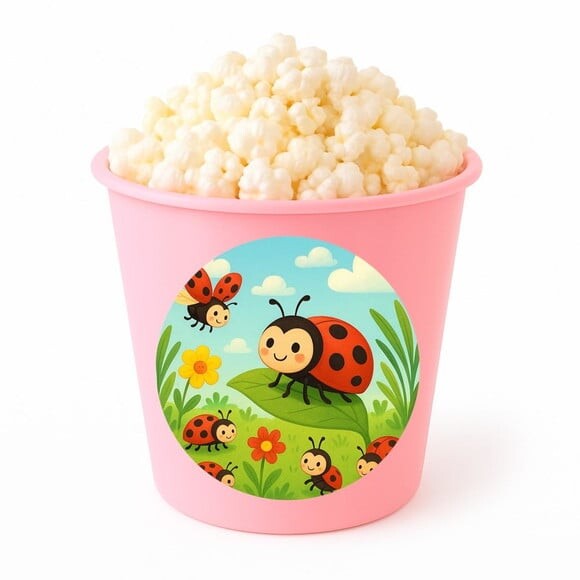 Balde de Pipoca Personalizado Infantil Joaninhas