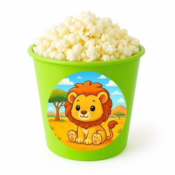 Balde de Pipoca Personalizado Infantil Leão Baby