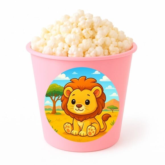 Balde de Pipoca Personalizado Infantil Leão Baby
